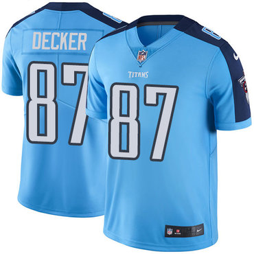 Nike Tennessee Titans #87 Eric Decker Light Blue Men’s Stitched NFL Limited Rush Jersey