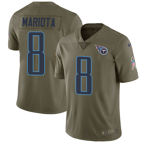 Nike Tennessee Titans #8 Marcus Mariota Olive Men’s Stitched NFL Limited 2017 Salute to Service Jersey