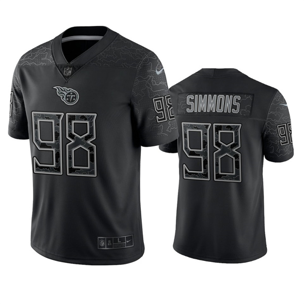 Men’s Tennessee Titans #98 Jeffery Simmons Black Reflective Limited Stitched Football Jersey