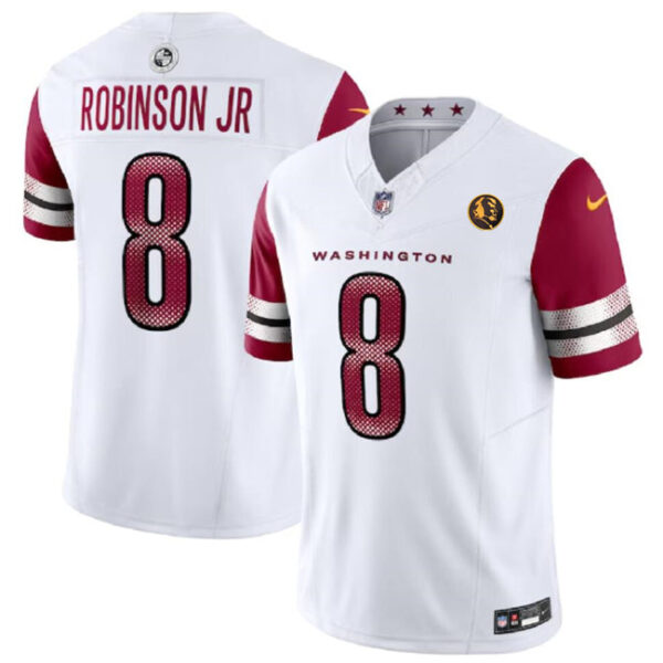 Washington Commanders #8 Brian Robinson Jr White 2023 FUSE With John Madden Jersey