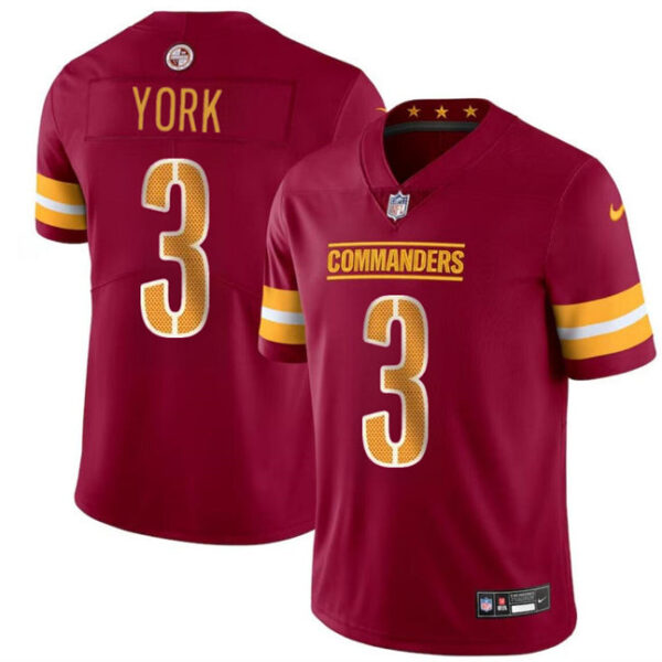 Washington Commanders #3 Cade York Burgundy 2024 Vapor Jersey