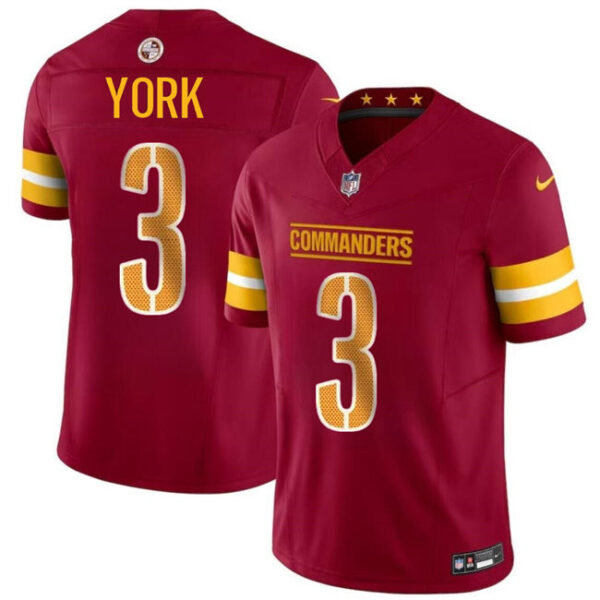 Washington Commanders #3 Cade York Burgundy 2024 FUSE Jersey