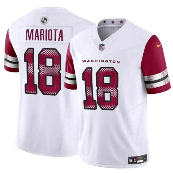 Jersey Washington Commanders #18 Marcus Mariota White 2024 FUSE