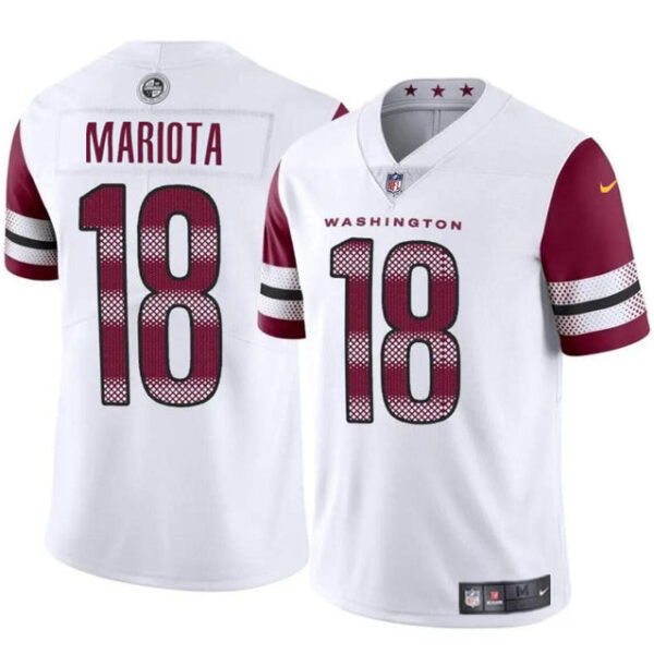 Jersey Washington Commanders #18 Marcus Mariota White 2024 Vapor