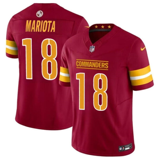 Jersey Washington Commanders #18 Marcus Mariota Burgundy 2024