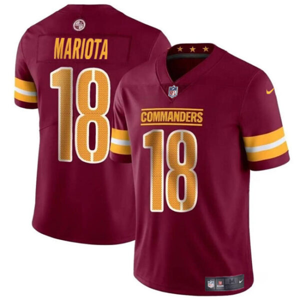 Jersey Washington Commanders #18 Marcus Mariota Burgundy 2024S