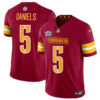 Washington Commanders #5 Jayden Daniels Burgundy 2024 With Draft Patch FUSE Jersey