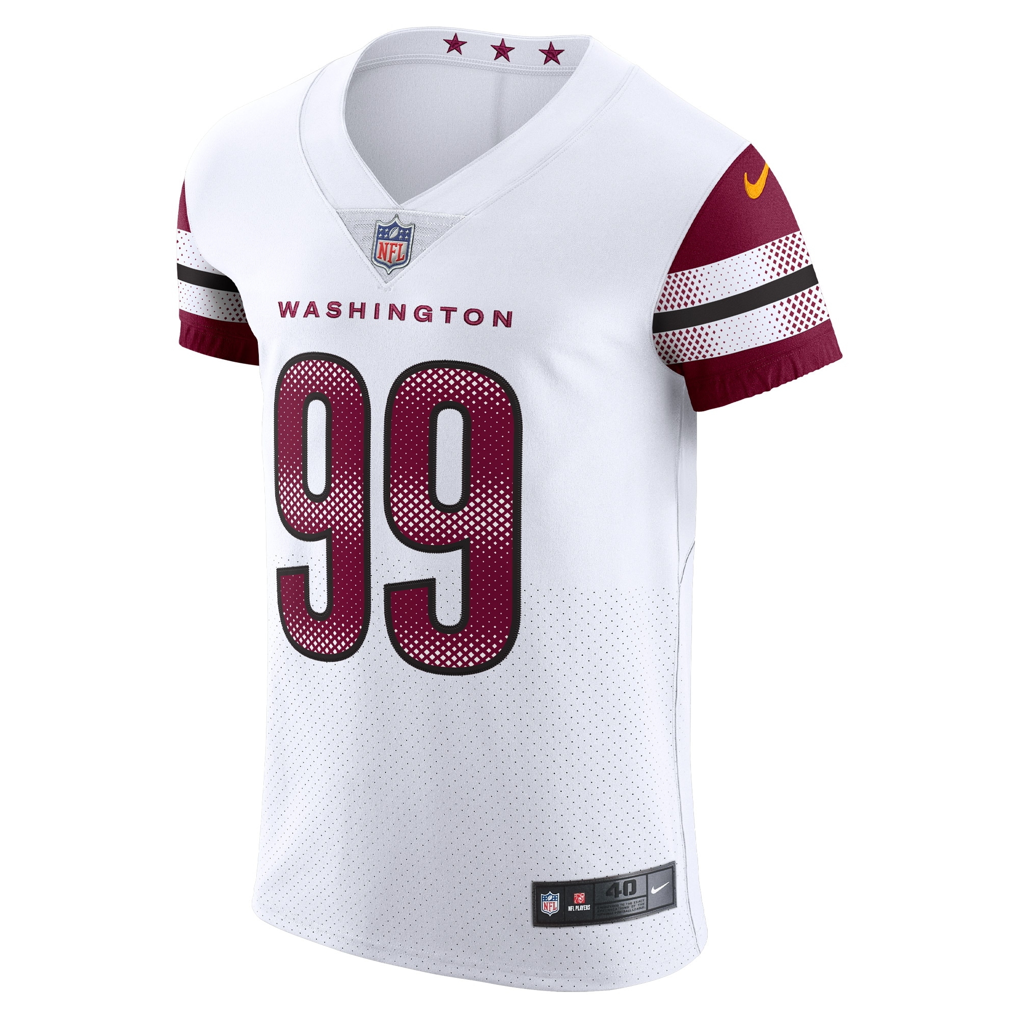 Chase Young Washington Commanders Nike Vapor Elite Jersey White - Image 2