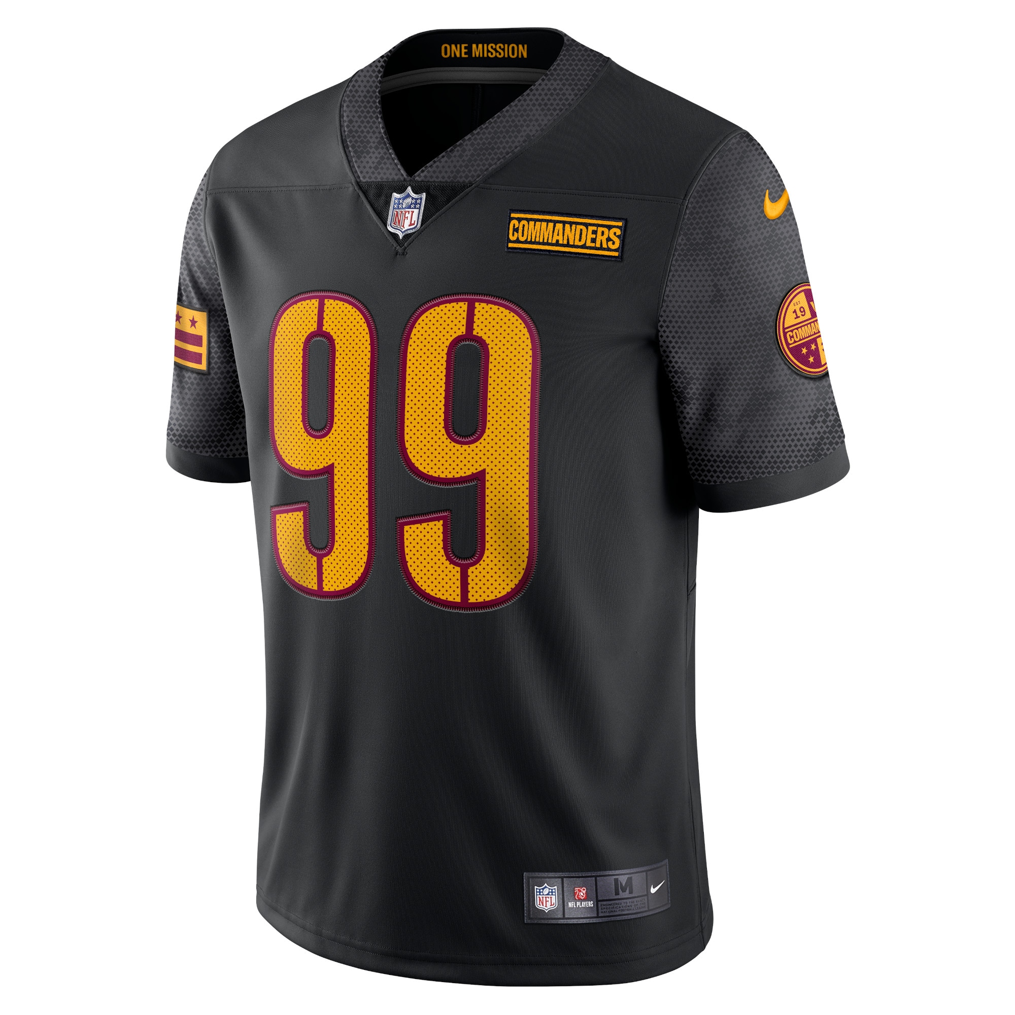 Chase Young Washington Commanders Nike Alternate Vapor Limited Jersey Black - Image 2