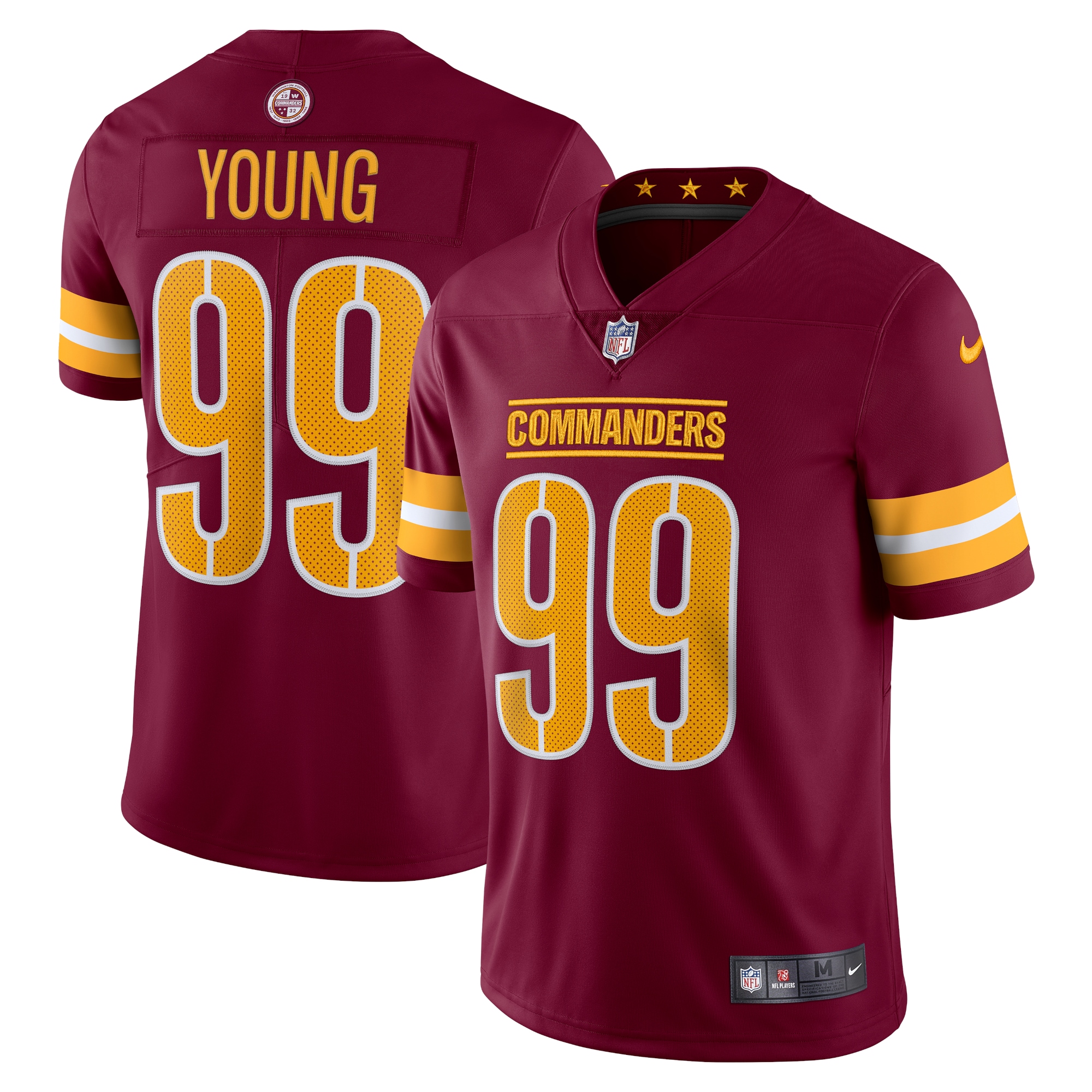 Chase Young Washington Commanders Nike Vapor Limited Jersey Burgundy