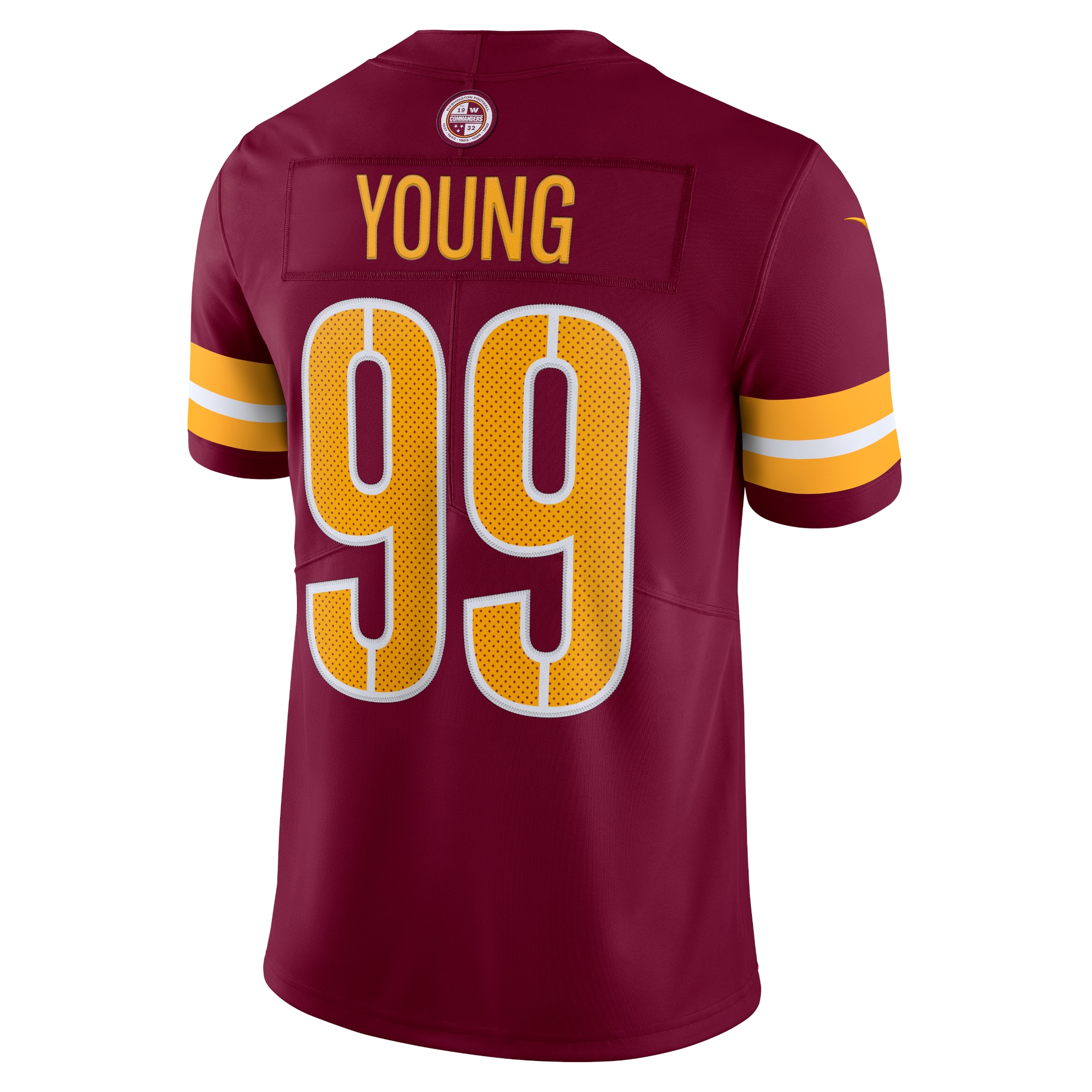 Chase Young Washington Commanders Nike Vapor Limited Jersey Burgundy - Image 3