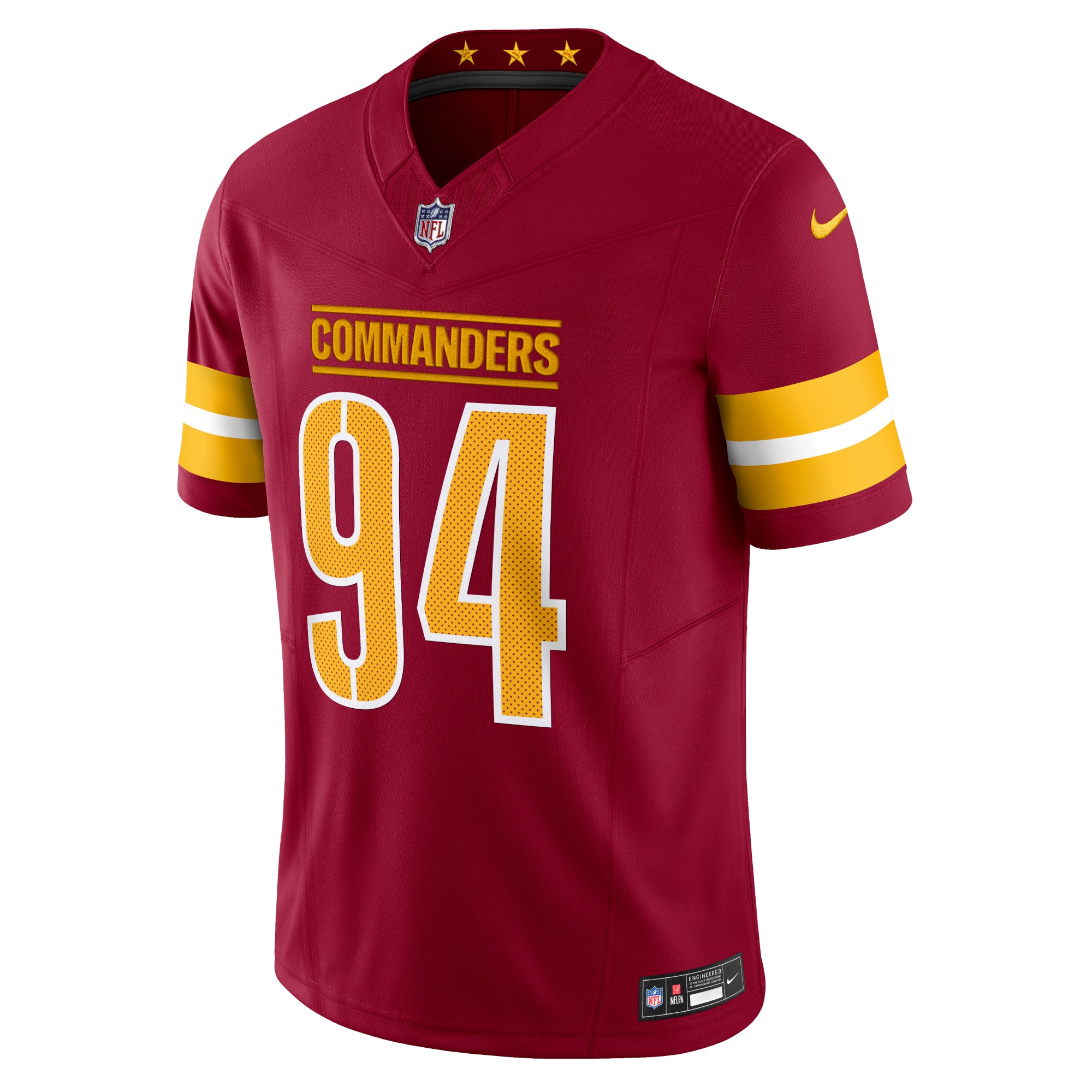 Daron Payne Washington Commanders Nike Vapor FUSE Limited Jersey Burgundy - Image 2
