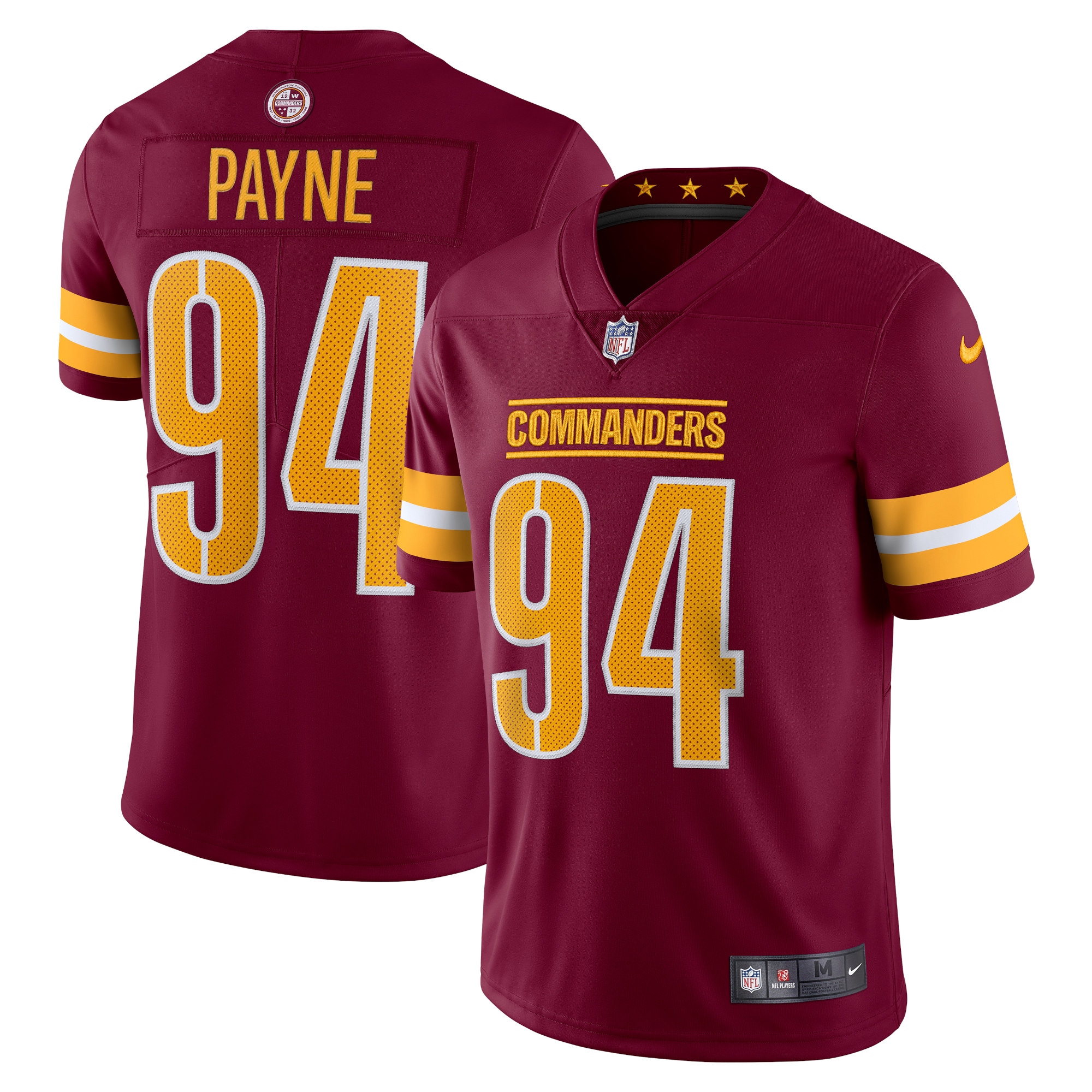 Daron Payne Washington Commanders Nike Vapor Limited Jersey Burgundy