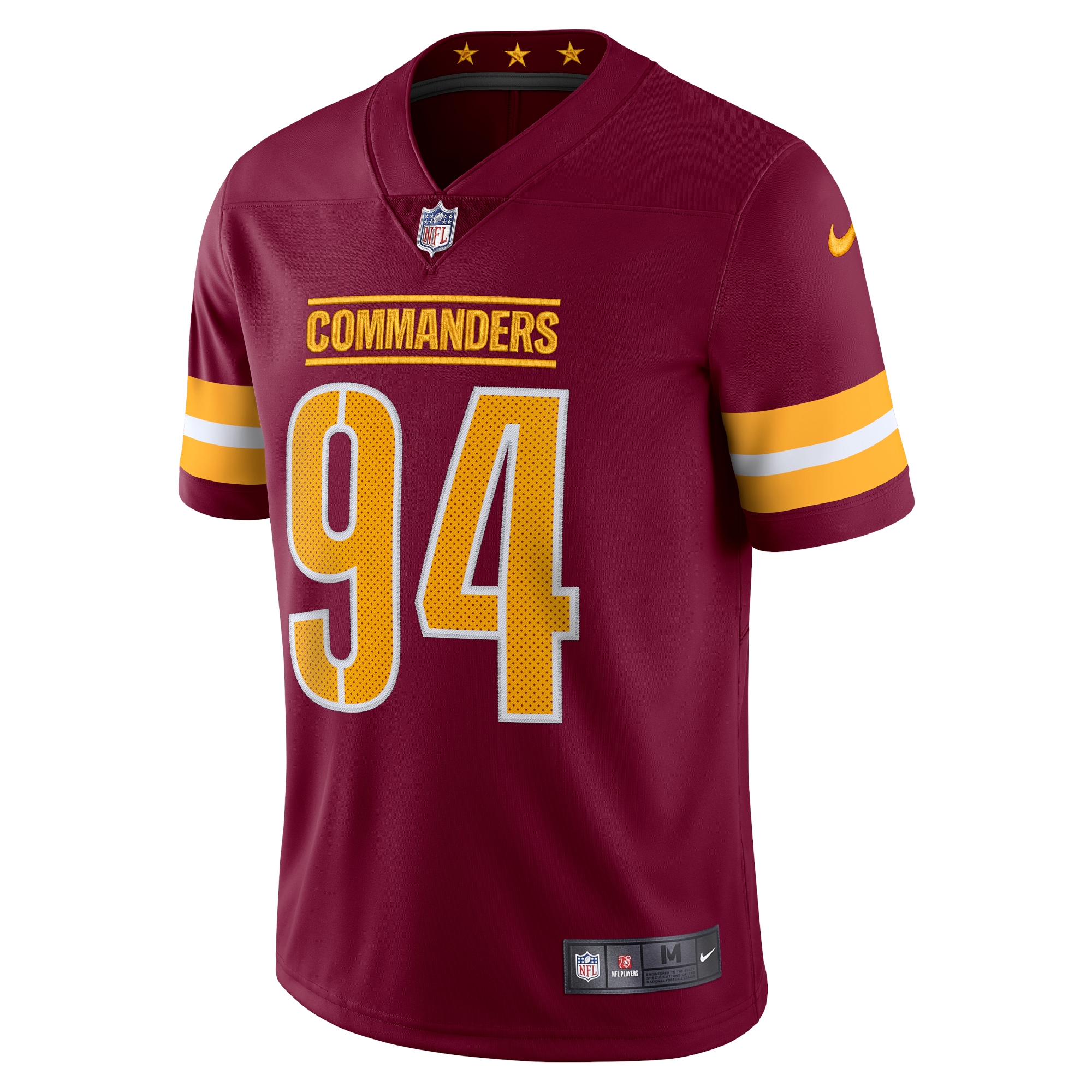 Daron Payne Washington Commanders Nike Vapor Limited Jersey Burgundy - Image 2