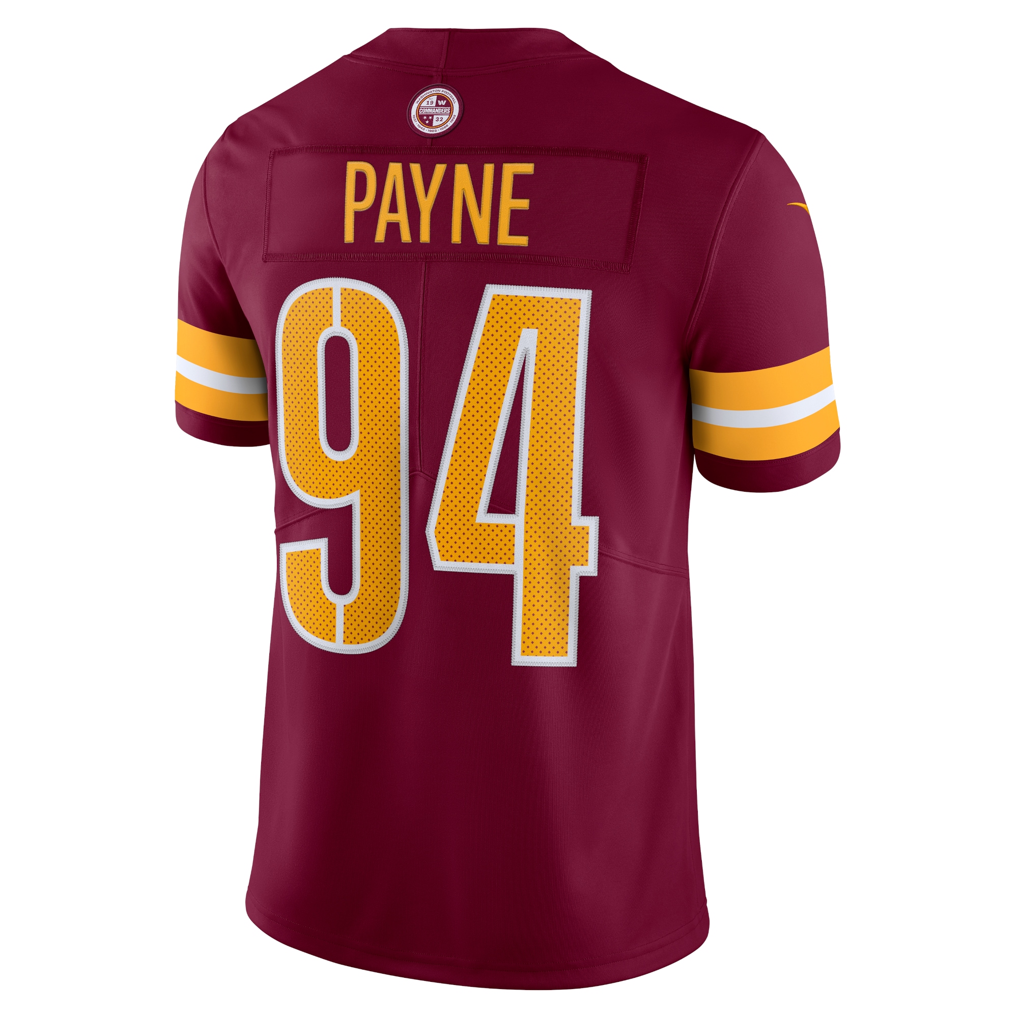 Daron Payne Washington Commanders Nike Vapor Limited Jersey Burgundy - Image 3