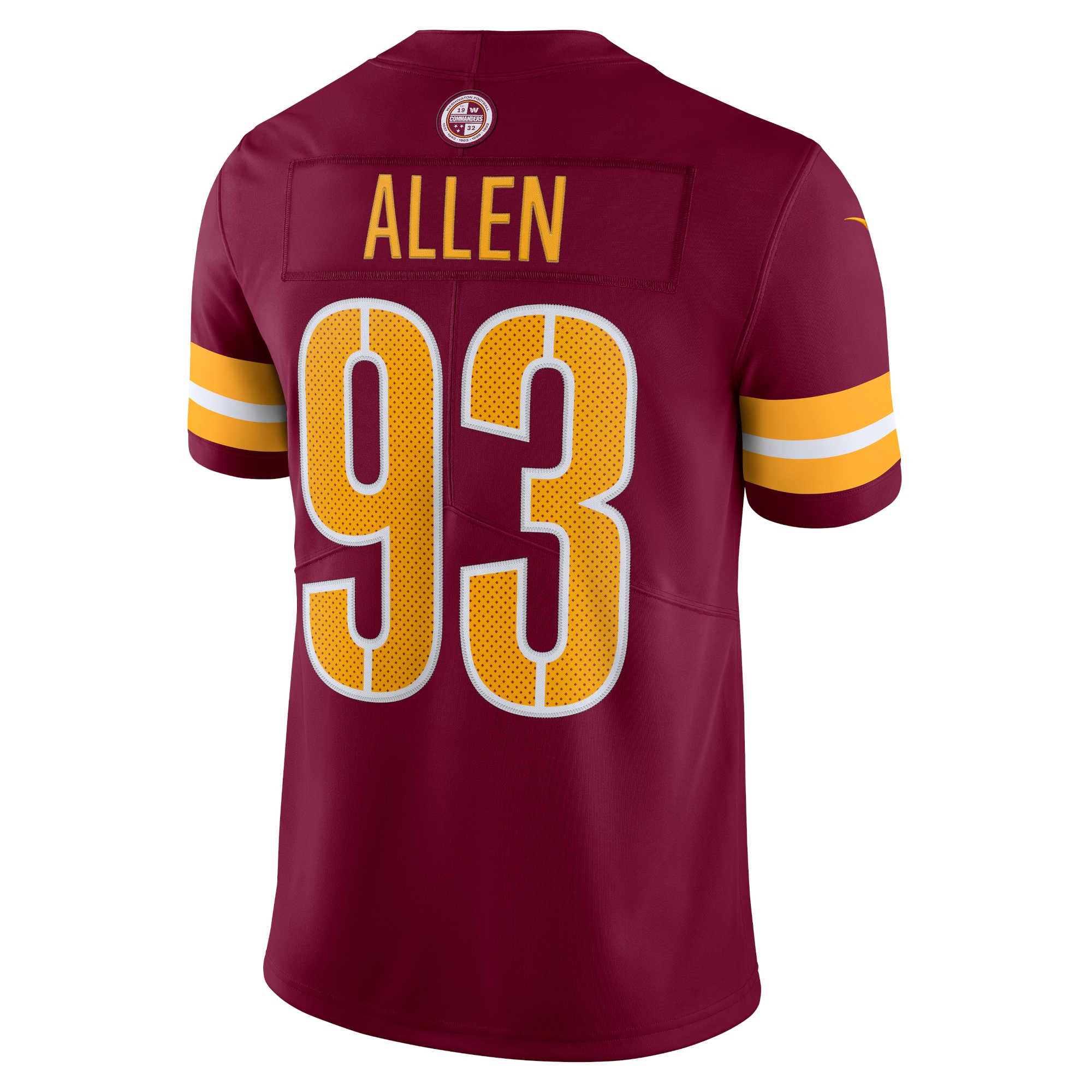 Jonathan Allen Washington Commanders Nike Vapor Limited Jersey Burgundy - Image 3