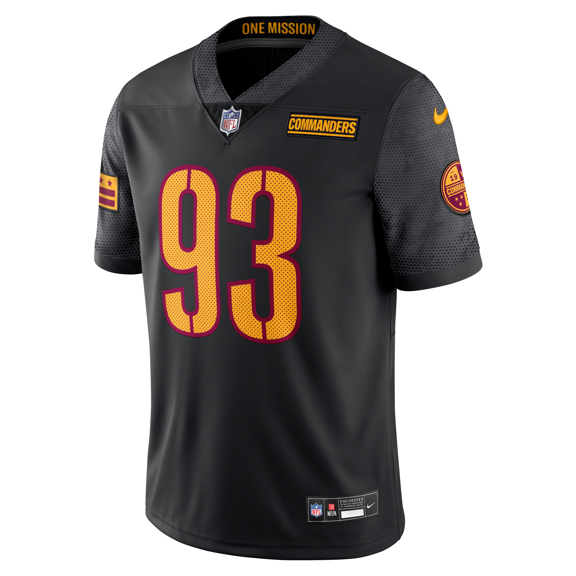 Jonathan Allen Washington Commanders Nike Alternate Vapor Untouchable Limited Jersey Black - Image 2