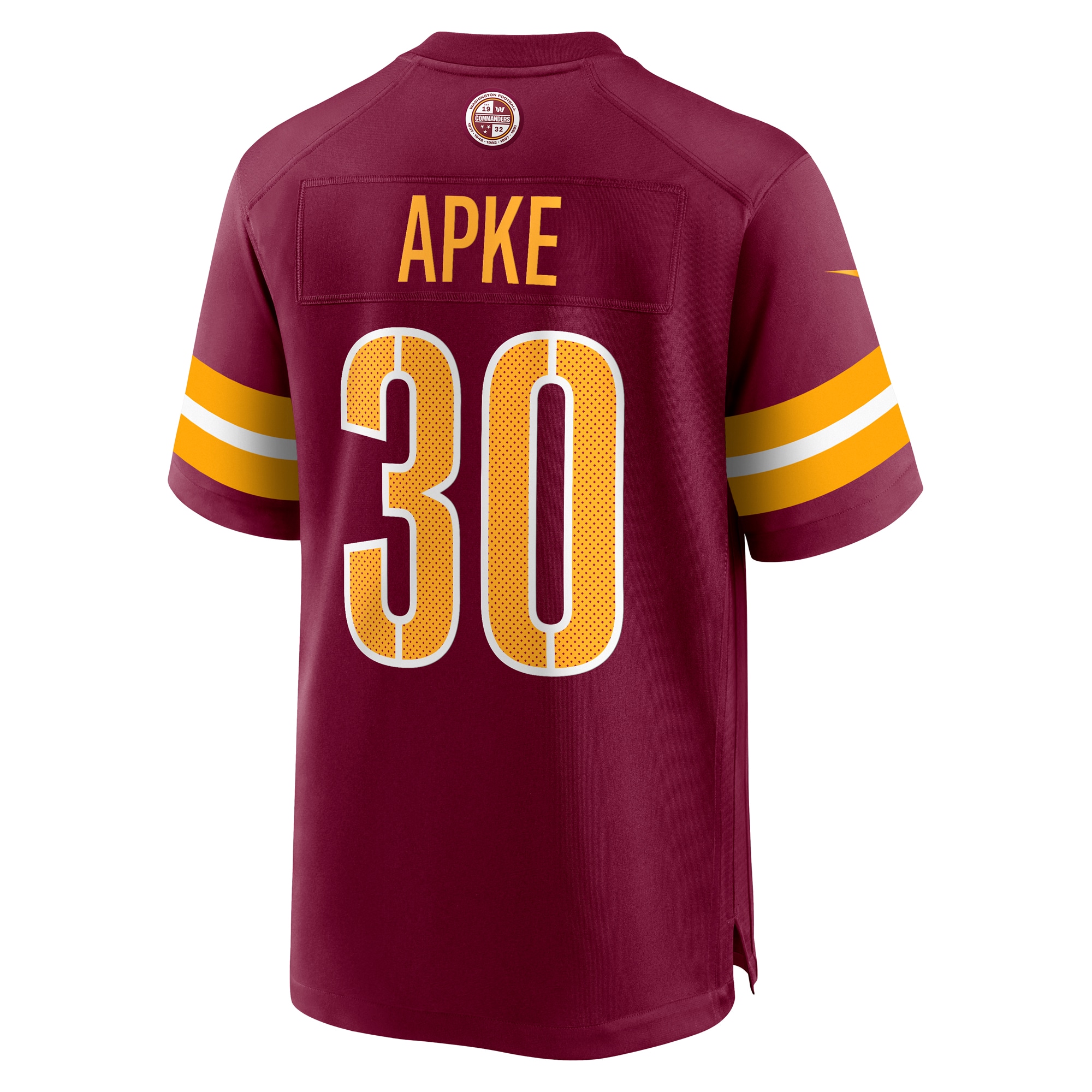 Troy Apke Washington Commanders Nike Game Jersey Burgundy - Image 3