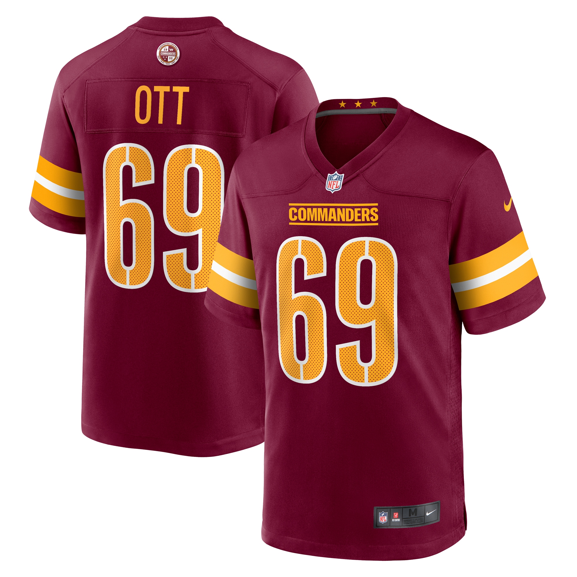 Tyler Ott Washington Commanders Nike Game Jersey Burgundy