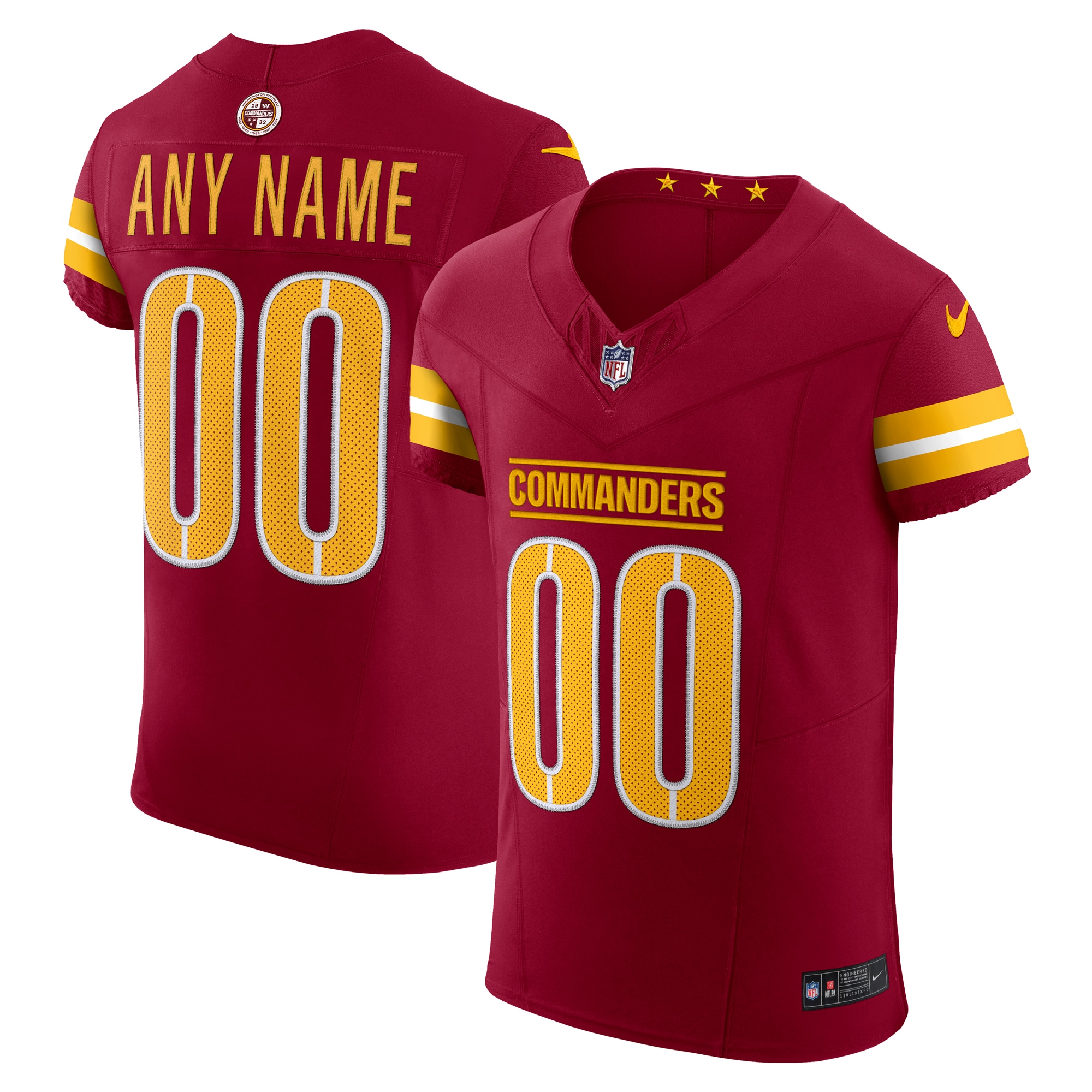 Washington Commanders Nike Team Vapor FUSE Elite Custom Jersey Burgundy
