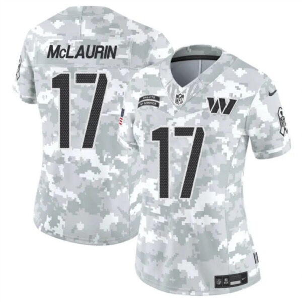 Women Washington Commanders #17 Terry Mclaurin 2024 FUSE Arctic Camo Salute To Service Limited Football Stitched Jersey