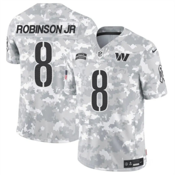 Washington Commanders #8 Brian Robinson Jr 2024 FUSE Arctic Camo Salute To Service Limited Football Stitched Jersey