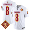 Men’s Washington Commanders 90th Anniversary Patch Vapor Limited Jersey – All Stitched – White – Robinson Jr.