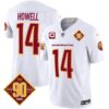Men’s Washington Commanders 90th Anniversary Patch Vapor Jersey V3 – All Stitched – White – Sam Howell