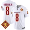 Men’s Washington Commanders 90th Anniversary Patch Vapor Jersey V3 – All Stitched – White – Robinson Jr.
