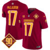 Men’s Washington Commanders 90th Anniversary Patch Vapor Limited Jersey – All Stitched – Burgundy – Terry McLaurin