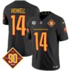 Men’s Washington Commanders 90th Anniversary Patch Vapor Jersey V3 – All Stitched – Black – Sam Howell