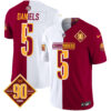 Men’s Washington Commanders 90th Anniversary Patch Vapor Limited Jersey – All Stitched – Half – Jayden Daniels
