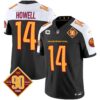 Men’s Washington Commanders 90th Anniversary Patch Vapor Jersey V3 – All Stitched – Black Alternate – Sam Howell