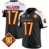 Men’s Washington Commanders 90th Anniversary Patch Vapor Jersey V3 – All Stitched – Black Alternate – Terry McLaurin