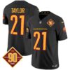 Men’s Washington Commanders 90th Anniversary Patch Vapor Jersey V3 – All Stitched – Black – Sean Taylor