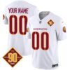 Washington Commanders 90th Anniversary Patch Vapor Custom Jersey V3 – All Stitched – Youth – White