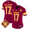 Women’s Washington Commanders 90th Anniversary Patch Vapor Jersey V2 – All Stitched – Burgundy – Terry McLaurin