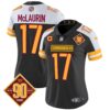 Women’s Washington Commanders 90th Anniversary Patch Vapor Jersey V2 – All Stitched – Black Alternate – Terry McLaurin