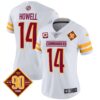 Women’s Washington Commanders 90th Anniversary Patch Vapor Jersey V2 – All Stitched – White – Sam Howell