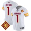 Women’s Washington Commanders 90th Anniversary Patch Vapor Jersey V2 – All Stitched – White – Jahan Dotson