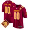 Washington Commanders 90th Anniversary Patch Game Custom Jersey – All Stitched – Burgundy Jersey
