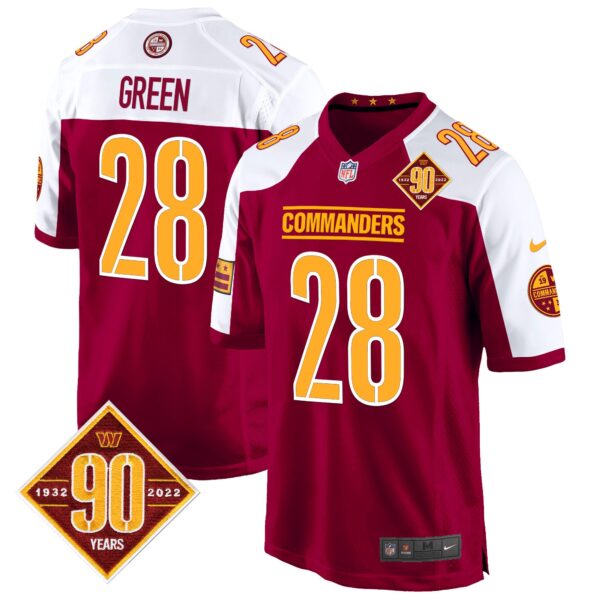 Washington Commanders 90th Anniversary Patch Game Jersey – All Stitched – Burgundy Alternate – Darrell Green Jersey