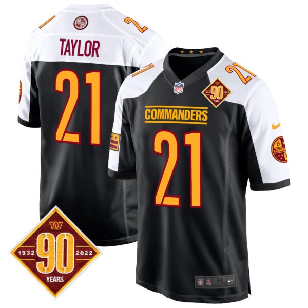 Washington Commanders 90th Anniversary Patch Game Jersey – All Stitched – Black Alternate – Sean Taylor Jersey