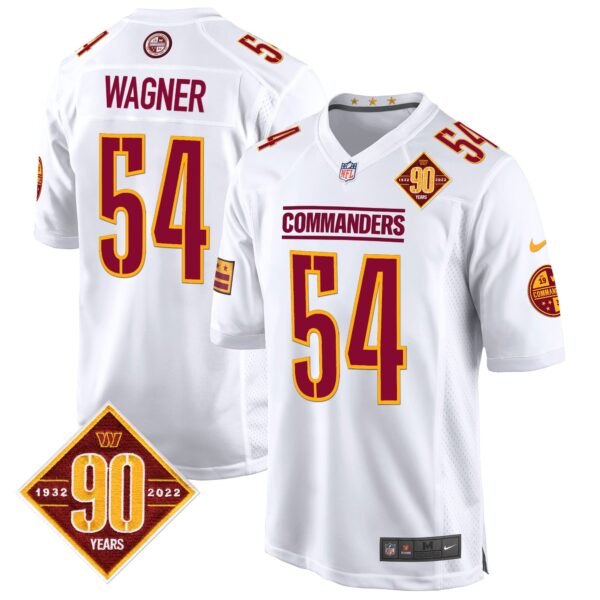 Washington Commanders 90th Anniversary Patch Game Jersey – All Stitched – White – Bobby Wagner Jersey