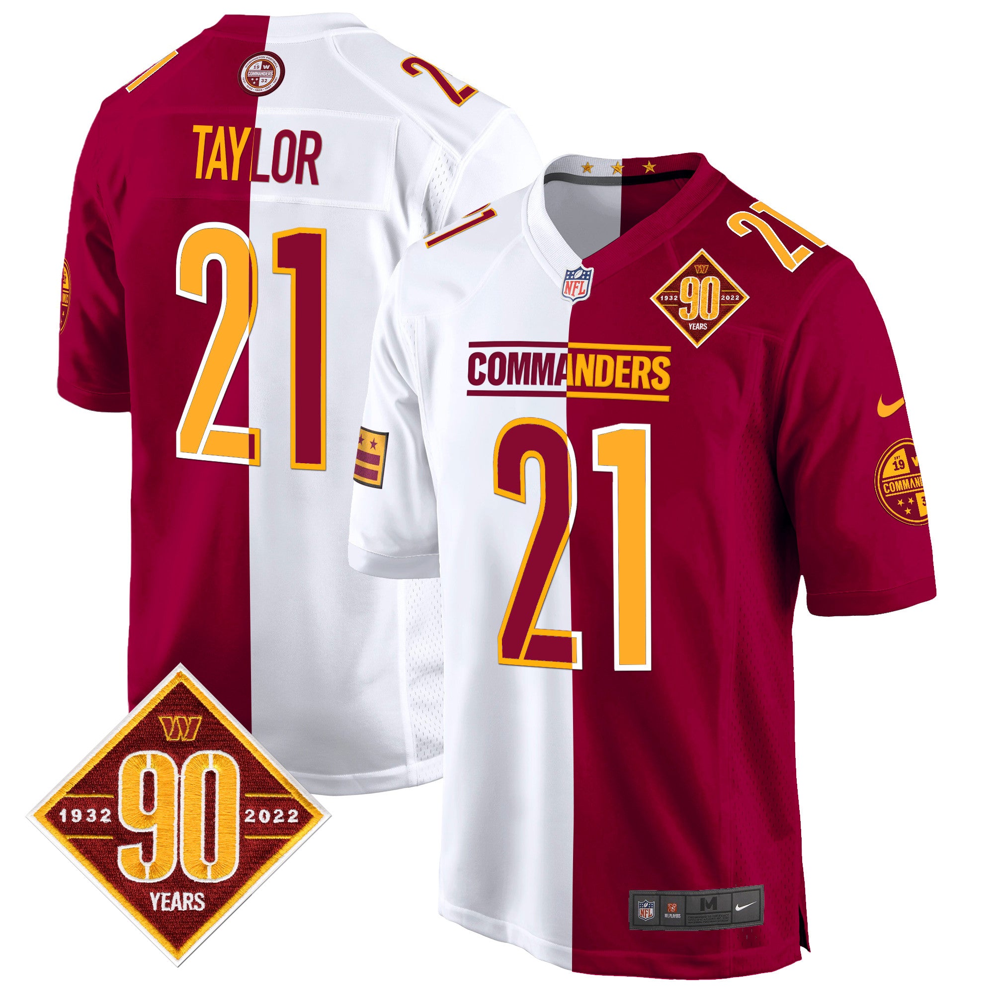 Washington Commanders 90th Anniversary Patch Game Jersey – All Stitched – Half – Sean Taylor Jersey