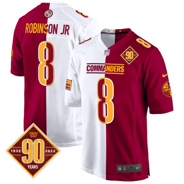 Washington Commanders 90th Anniversary Patch Game Jersey – All Stitched – Half – Robinson Jr. Jersey