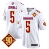 Washington Commanders 90th Anniversary Patch Game Jersey – All Stitched – White – Jayden Daniels Jersey