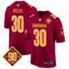 Washington Commanders 90th Anniversary Patch Game Jersey – All Stitched – Burgundy – Austin Ekeler Jersey