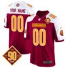Washington Commanders 90th Anniversary Patch Game Custom Jersey – All Stitched – Burgundy Alternate Jersey