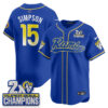 Los Angeles Rams Ty Simpson 2X Champs Rivalries Vapor Baseball Jersey - All Stitched - Royal